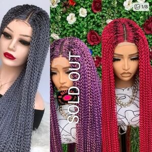 WATERMELON BRAIDED WIG  ON 2*4 LACE CLOSURE 42"